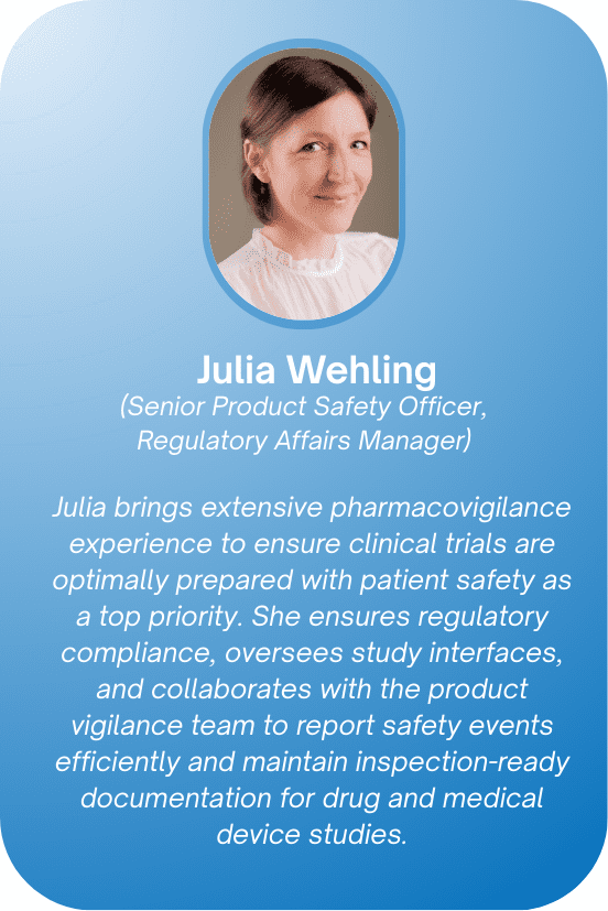 GCP-Service product vigilance and pharmacovigilance team ensuring patient safety and regulatory compliance