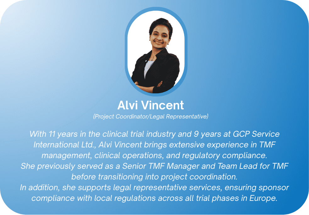 EU regulatory submissions and compliance managed by GCP-Service legal team.