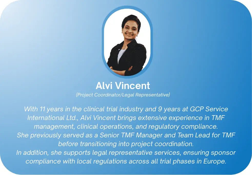 EU regulatory submissions and compliance managed by GCP-Service legal team.
