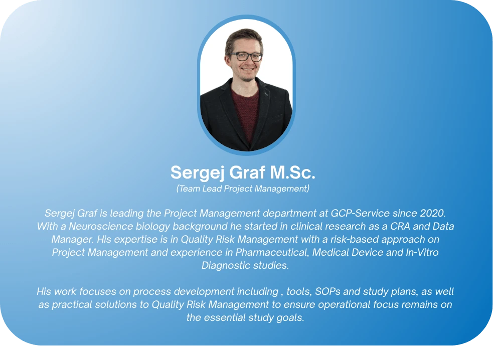 GCP-Service Project Management team coordinating clinical trials and ensuring quality and transparency