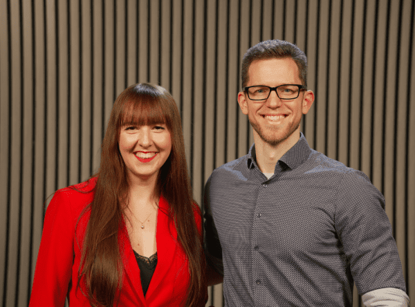 Dr. Agnes Musiol and Dr. Andreas Beust pose together.