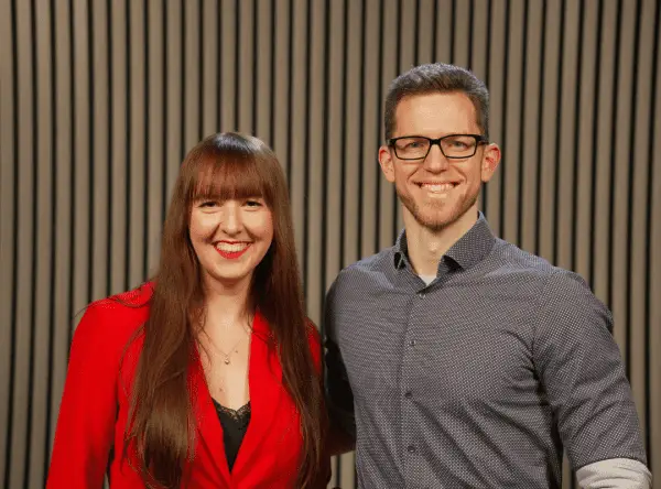 Dr. Agnes Musiol and Dr. Andreas Beust pose together.